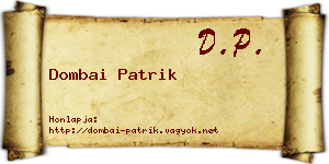 Dombai Patrik névjegykártya